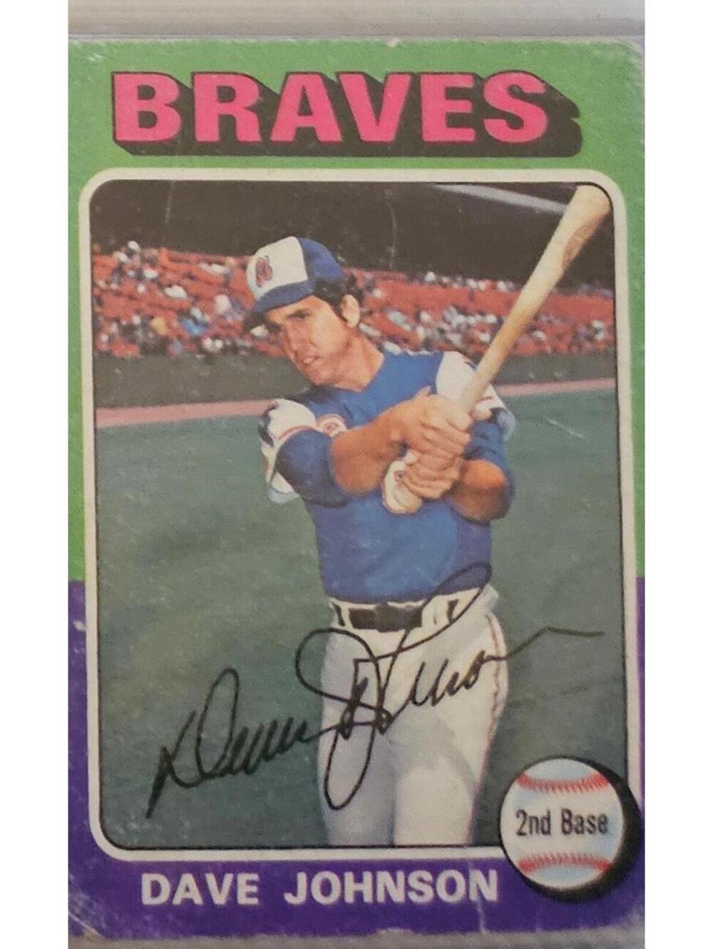 Topps Baseball 1975 #57 Davey Johnson - Atlanta Braves - as - is